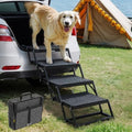 Veehoo Foldable Dog Steps for Car SUV, Collapsible Large Dogs Stairs 17" W by Veehoo
