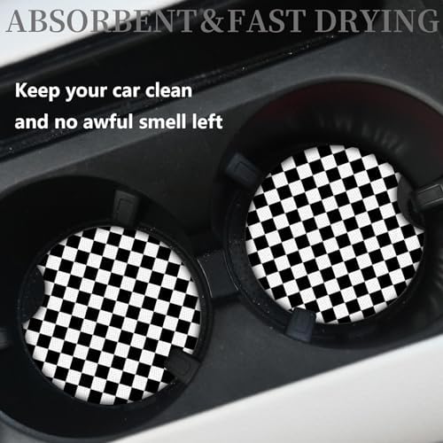 Cute Car Coasters for Cup Holders, 2 Pack Absorbent Universal Neoprene Car - Image 2
