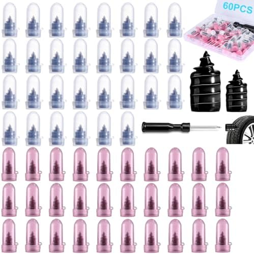 60 PCS Premium Tire Repair Rubber Nails Kit, Portable Screw in Tire Plugs by Unknown