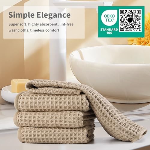 Microfiber Waffle Face Towels, 2 Pieces, Fast Drying, Lint Free 430 GSM - Image 6