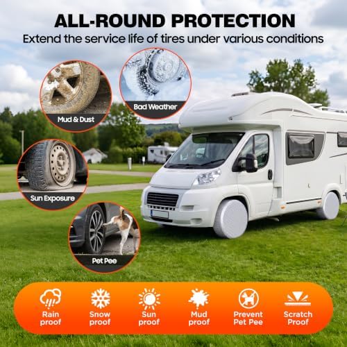 MOONET Oxford Fabric Tire Covers Sliver 2-Pack, - Image 4