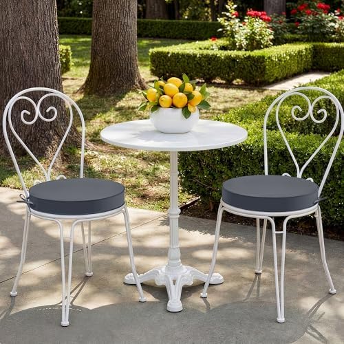 Summsun Outdoor Bistro Chair Cushions Set of 2, Dark Grey - Image 2