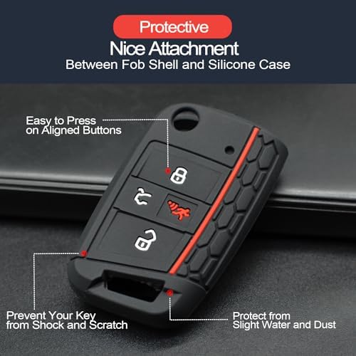 2pcs Compatible with Volkswagen VW Jetta Golf Polo Tiguan Atlas Flip 4 Buttons - Image 4