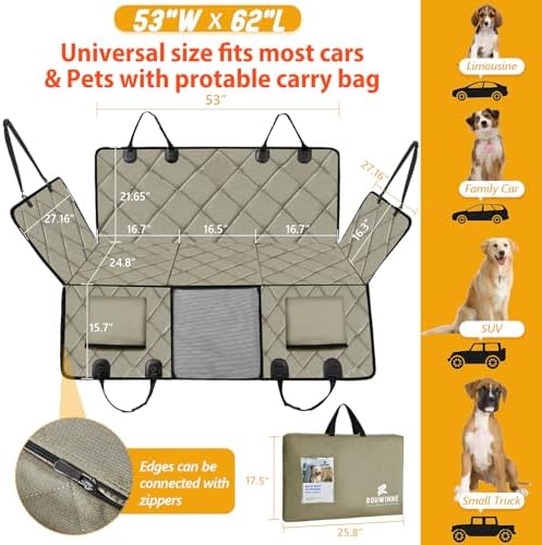 Hard Bottom Dog Car Seat Cover for Back Seat, Backseat Extender - Image 4