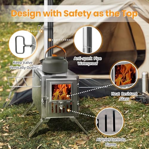 Hot Tent Wood Stove, Stainless Steel Tent Heater - Image 5