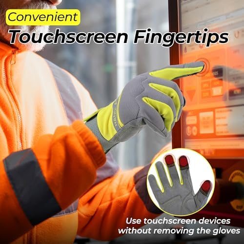 HANDLANDY Work Gloves for Men & Women, Utility Mechanic Working Gloves Touch - Image 4