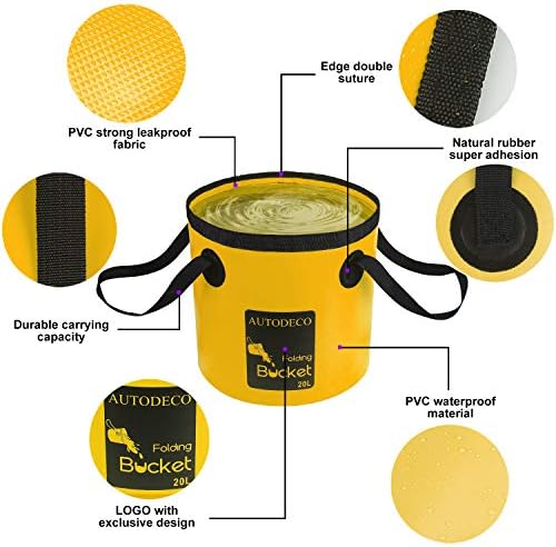 2 Pack Collapsible Bucket 5 Gallon Container Folding Water Bucket Portable Wash - Image 3