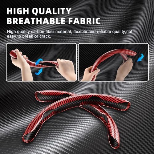 Amiss 3pcs Carbon Fiber Anti-Skid Steering Wheel Cover, Waterproof Design - Image 2