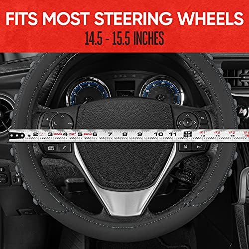 Motor Trend FlexGrip Gray Steering Wheel Cover - Image 6