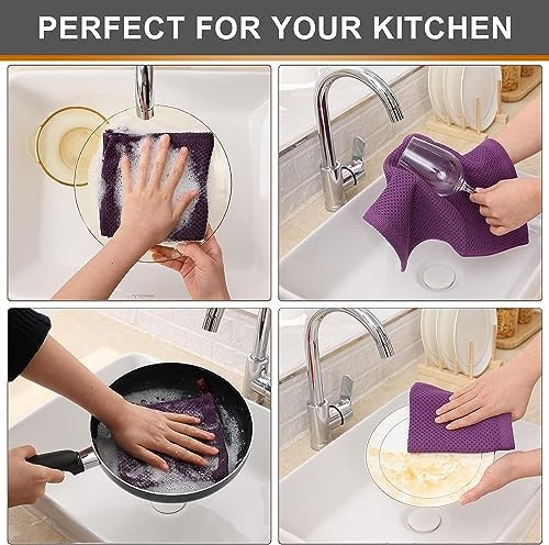 Kitinjoy 100% Cotton Waffle 12-Pack Kitchen Towels - Image 4