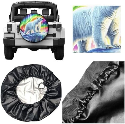 Colorful Northern Lights Bear Spare Tire Cover - Image 3