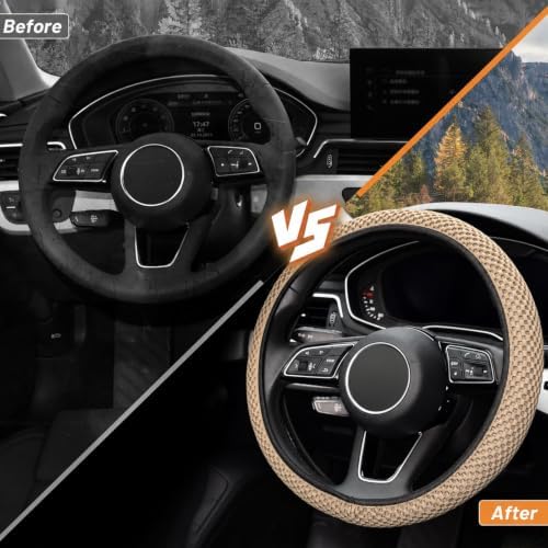 KAFEEK Elastic Stretch Steering Wheel Cover, Universal 15 Inch - Image 5