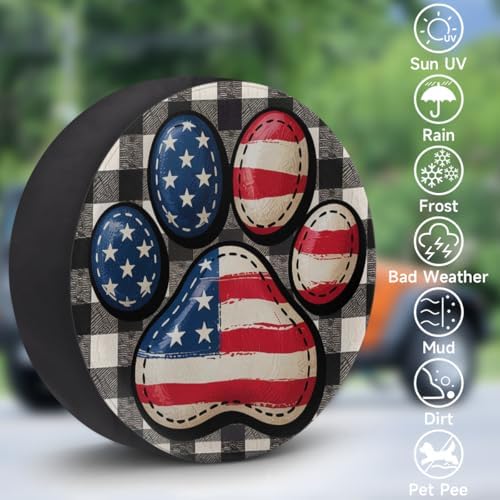 Paw Print Spare Tire Cover 16in Spare Wheel Covers Tire Storage Cover - Image 3