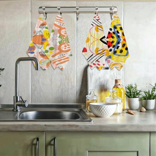 Lovdazzles 4 Pcs Abstract Art Bohemia Kitchen Towels Tea Towel - Image 6
