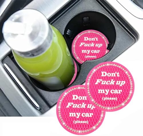 2 PCS Bling Car Cup Coaster, 2.75 Inch Anti-Slip Cup Holder Insert Coasters - Image 6