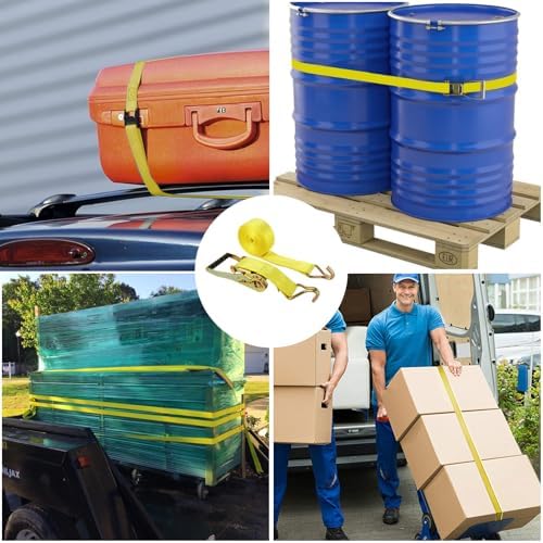 4 Pack 2 Inch Ratchet Straps Heavy Duty 20ft Tie Down Straps Ratchet - Image 7