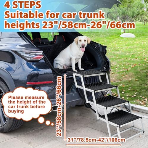 Uross Dog Stairs for Car 4 Steps Suitable for Car Trunk Heights 23"-26"- - Image 2