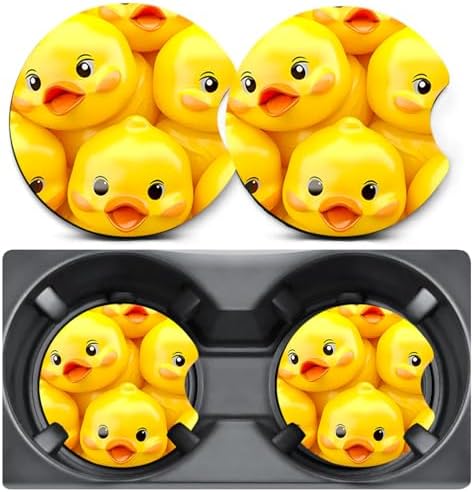 2 Pack Duck Pattern Car Coasters by Unknown