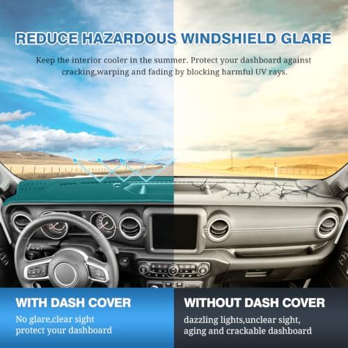 FIILINES Dash Cover for 2020-2024 Jeep Gladiator JT, Dashboard Mat Exact Fit - Image 6