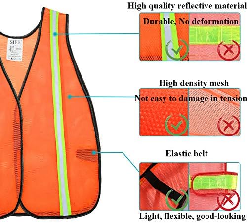 SIFE 10 Pack High Visibility Reflective Safety Vest, Made from Breathable and - Image 3