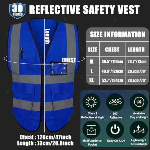 Leumoi 30 Pack Reflective Safety Vest - Image 2