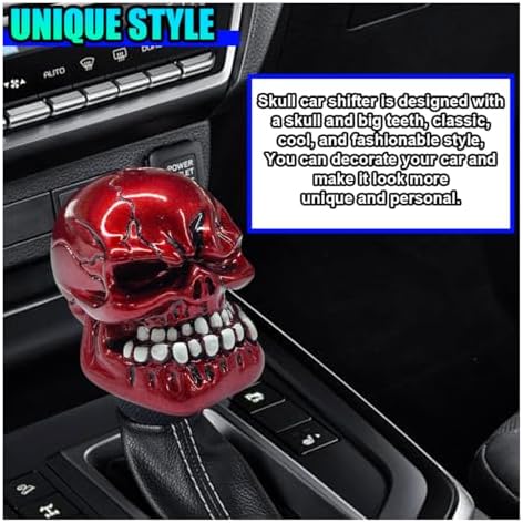 Skull Car Gear Shift Knob, Big Tooth Gear Stick Shifter Knob - Image 3