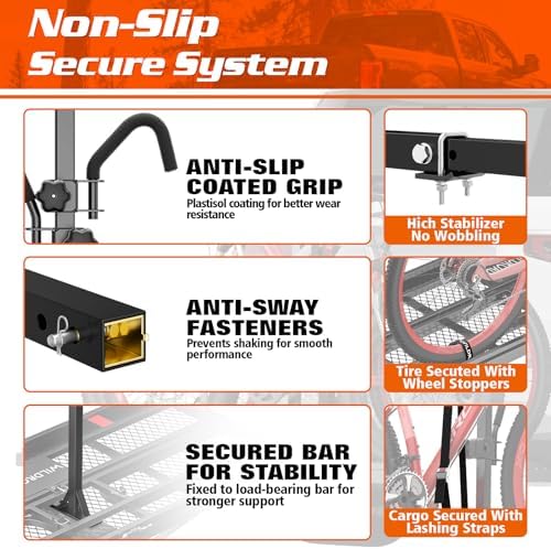 Wildroad 60"x24"x14" Hitch Cargo Carrier, Fits 2" Receiver - Image 5