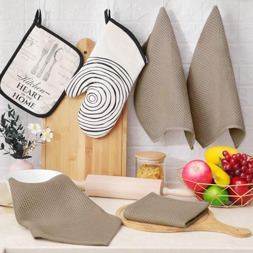 Homaxy 100% Cotton Waffle Weave Kitchen Dish Cloths 8-Pack - Image 6