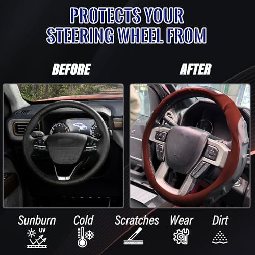 Breathable Leather Steering Wheel Cover - Image 5