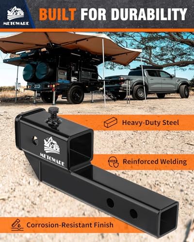 METOWARE Trailer Hitch Extender Fits 2" Receiver 2" Drop/Rise 7500 LBS GTW - Image 5