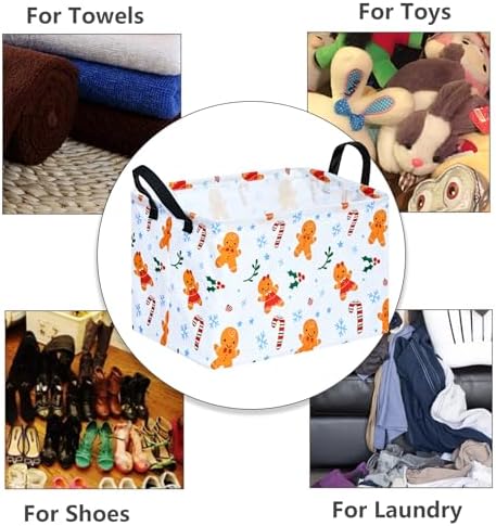 MAIZMZ Christmas Basket for Kids Gingerbread Santa Claus Snowman Storage - Image 6