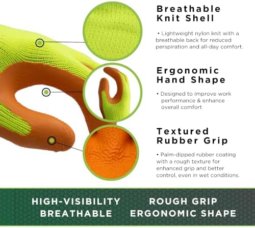 SHOWA Atlas 300 Original 1994 Crinkle Grip Work Gloves, - Image 2