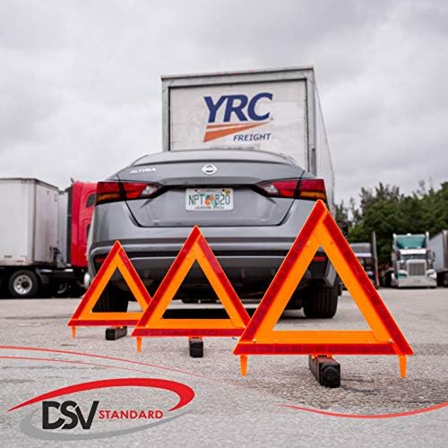 DSV Standard Warning Triangles, Safety Triangles DOT Approved, 6 Pack, - Image 3