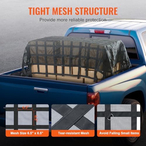 VEVOR Cargo Net with Mesh, 120 in x 105 in, Heavy Duty Truck Cargo Net- 1 - Image 5