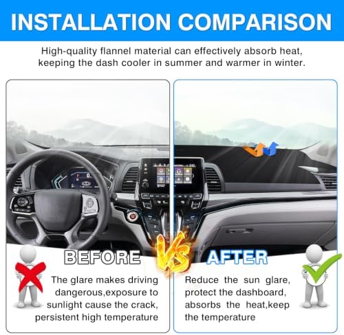 Autorder Dashboard Cover Mat for Honda Odyssey 2003-2026 Accessories Dash Cover - Image 3