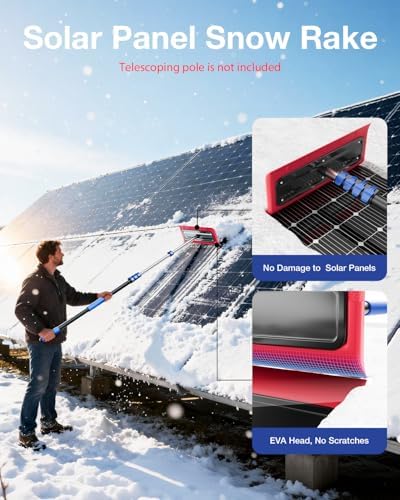 Roof Rakes for Snow Removal, Telescoping Snow Rake for House Roof, Solar Panels - Image 4