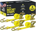 DC Cargo Mall Heavy Duty Ratchet Tie Down Straps – 4 Pack, 2” x 27’ by DCCargo