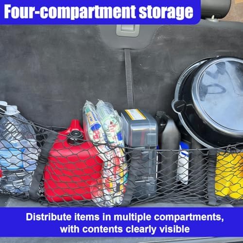 4 Pocket Truck Bed Cargo Net, Adjustable Elastic Mesh Storage Net - Image 5