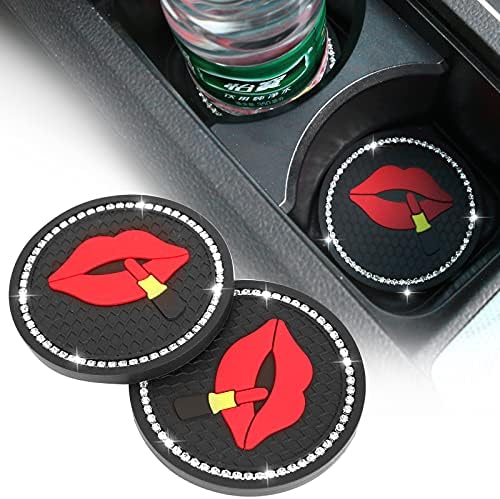 Bling Cup Holder Insert Coasters, 2.75 Inch Crystal Rhinestone Rubber Pad by ACODABLEM