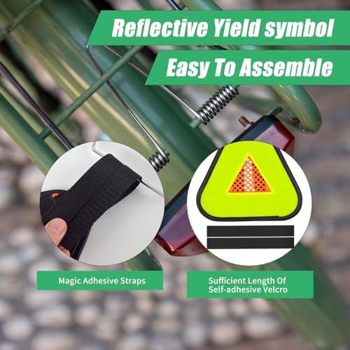 DLUGOPIS Reflective Yield Symbol 7 * 7inch Reflective Safety Triangle Bike - Image 4