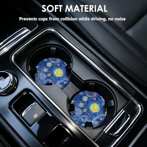 2 Pack Car Coasters，2.75-inch Neoprene Non-Slip Cup Holder Coasters - Image 2