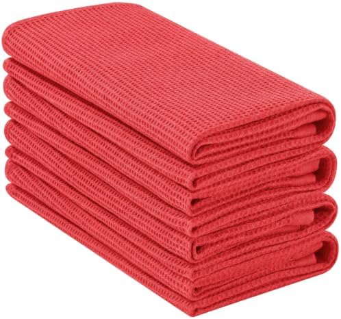 Homaxy 100% Cotton Waffle Weave Kitchen Towels, 4 Pack by Homaxy