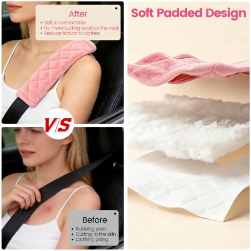 Amooca 2 Pack Seat Belt Covers Soft Shoulder Pad - Image 2