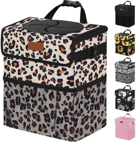 Vankor Car Trash Can with Lid Leak Proof Car Accessories by Vankor