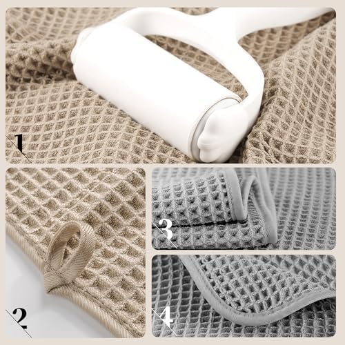POLYTE 430 GSM Poly Blend Microfiber Quick Dry Waffle Bath Towel, 30x60 in - Image 4