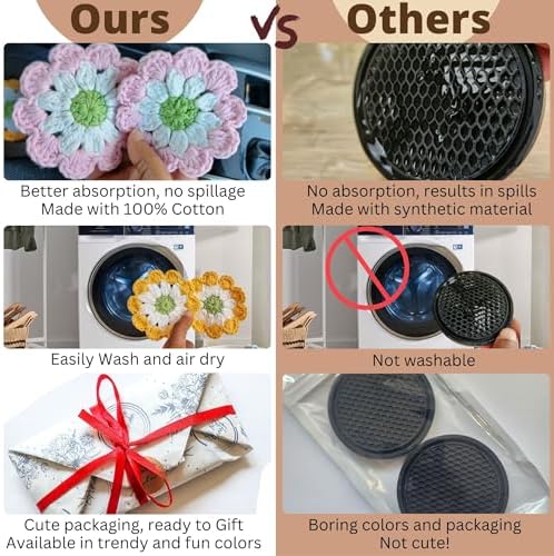 Cotton Crotchet Ruffled Flower Coaster Set - Image 6