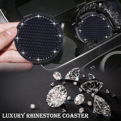 2PCS Bling Cup Holder Coaster, 2.75 Inch Auto Car Cup Holder Insert Coasters - Image 6