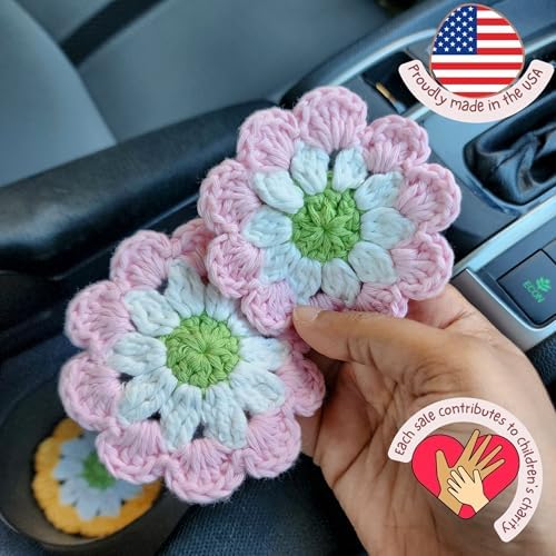 Cotton Car Coasters 2pc Car Cup Coasters Cute car Accessories - Image 2