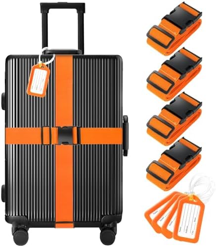 Gostwo 8 Pack Luggage Straps and Tags Set by Gostwo