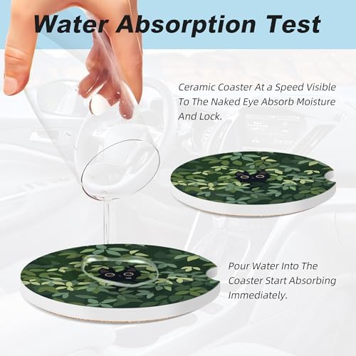 Cat in The Meadow Car Coasters for Cup Holders, 2 Pack Car Cup Holder Coasters - Image 5